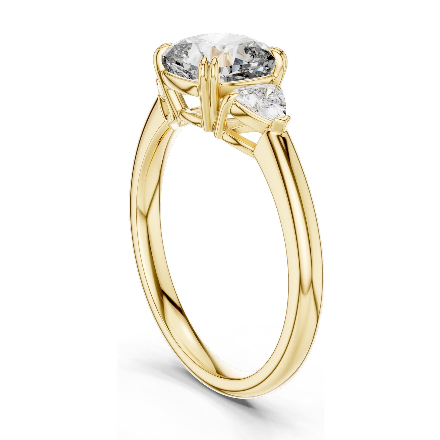 2.09 CT Cushion & Trillion Cut Lab Diamond Ring | VVS–VS EF CVD | 18K, 14K, 10K Gold & 925 Silver | Rose, Yellow, White Gold | Customizable Engagement Ring