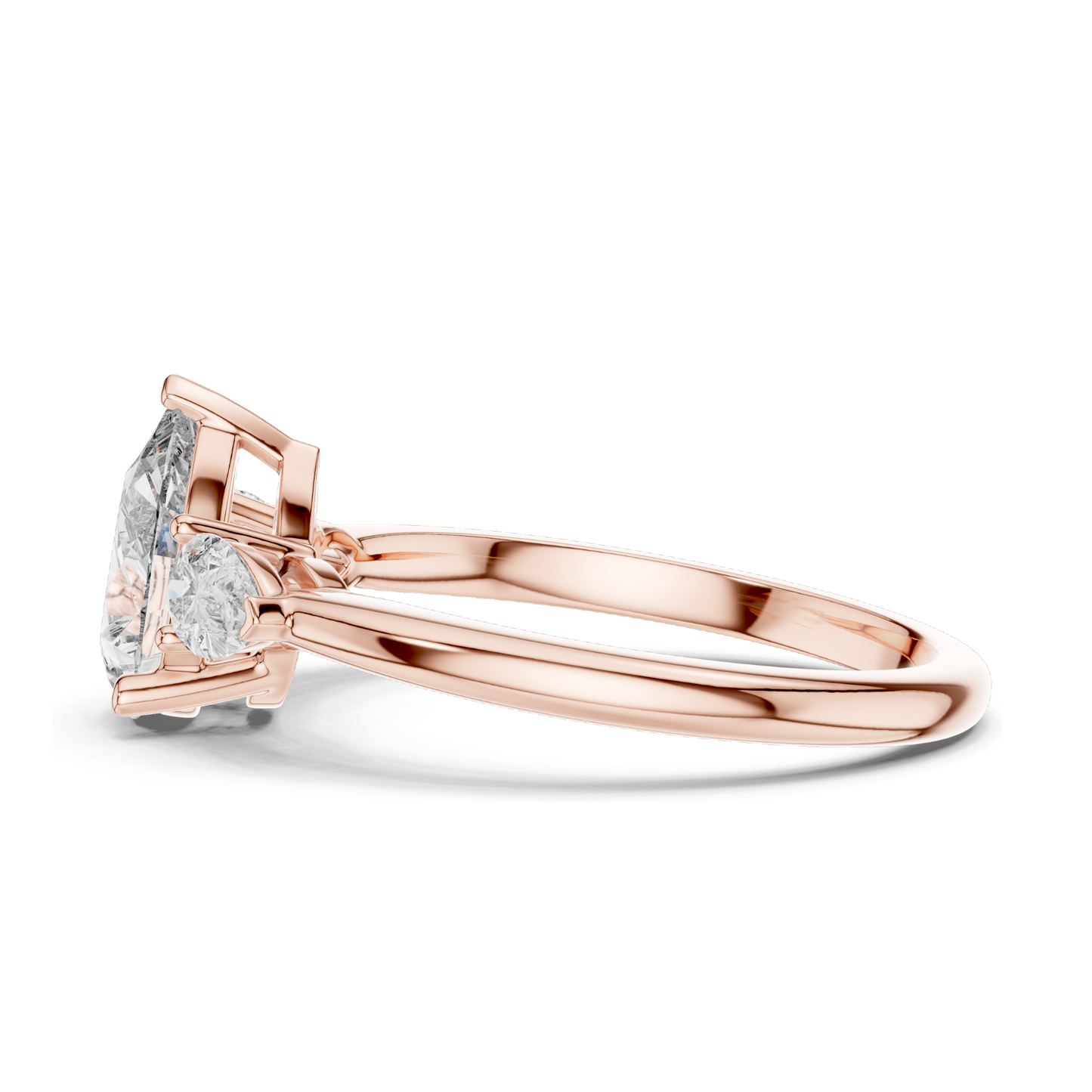 1.53 CT Pear Cut Lab Diamond Engagement Ring | Three Stone VVS–VS EF CVD | 18K/14K/10K Gold or 925 Silver | Rose, Yellow, White Gold | Bridal Jewelry