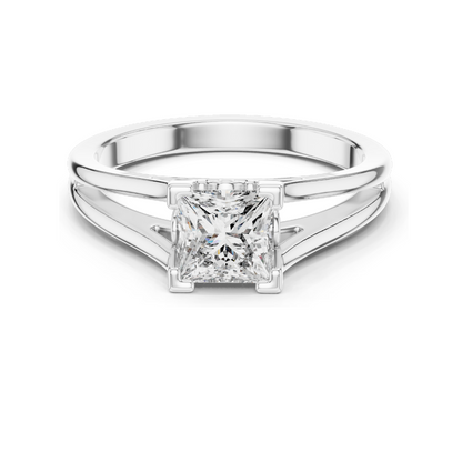 Princess Cut Lab Diamond Engagement Ring | 1.04 CT VVS-VS EF CVD Diamond | 18K, 14K, 10K Gold & 925 Silver | Rose, Yellow, White Gold | Customizable and Ethical