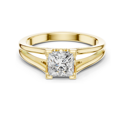Princess Cut Lab Diamond Engagement Ring | 1.04 CT VVS-VS EF CVD Diamond | 18K, 14K, 10K Gold & 925 Silver | Rose, Yellow, White Gold | Customizable and Ethical