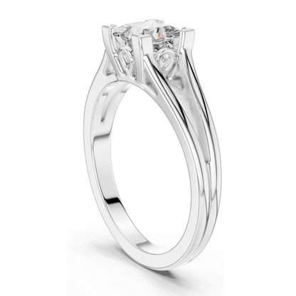 Princess Cut Lab Diamond Engagement Ring | 1.04 CT VVS-VS EF CVD Diamond | 18K, 14K, 10K Gold & 925 Silver | Rose, Yellow, White Gold | Customizable and Ethical