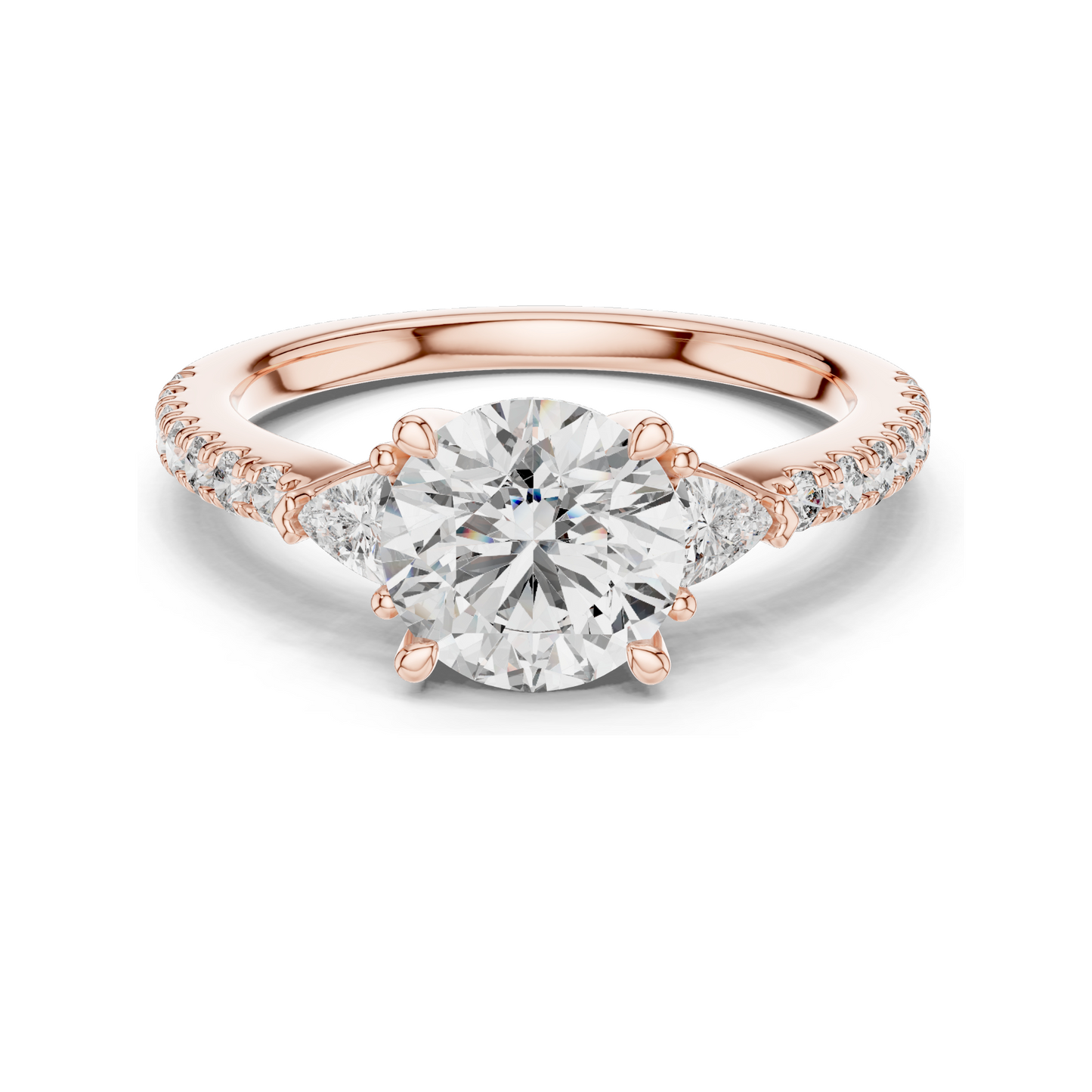 1.776ct Round Brilliant Cut Lab Diamond Engagement Ring | VVS-VS EF CVD Diamonds | 18K, 14K, 10K Gold & 925 Silver | Rose, Yellow, White Gold | Luxury Ring
