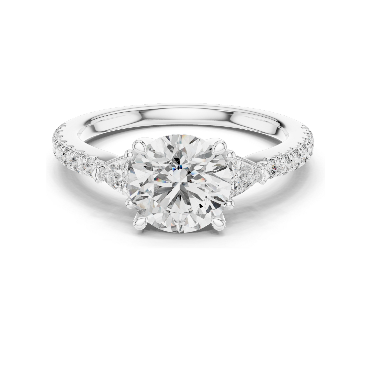 1.776ct Round Brilliant Cut Lab Diamond Engagement Ring | VVS-VS EF CVD Diamonds | 18K, 14K, 10K Gold & 925 Silver | Rose, Yellow, White Gold | Luxury Ring