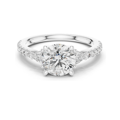 1.776ct Round Brilliant Cut Lab Diamond Engagement Ring | VVS-VS EF CVD Diamonds | 18K, 14K, 10K Gold & 925 Silver | Rose, Yellow, White Gold | Luxury Ring