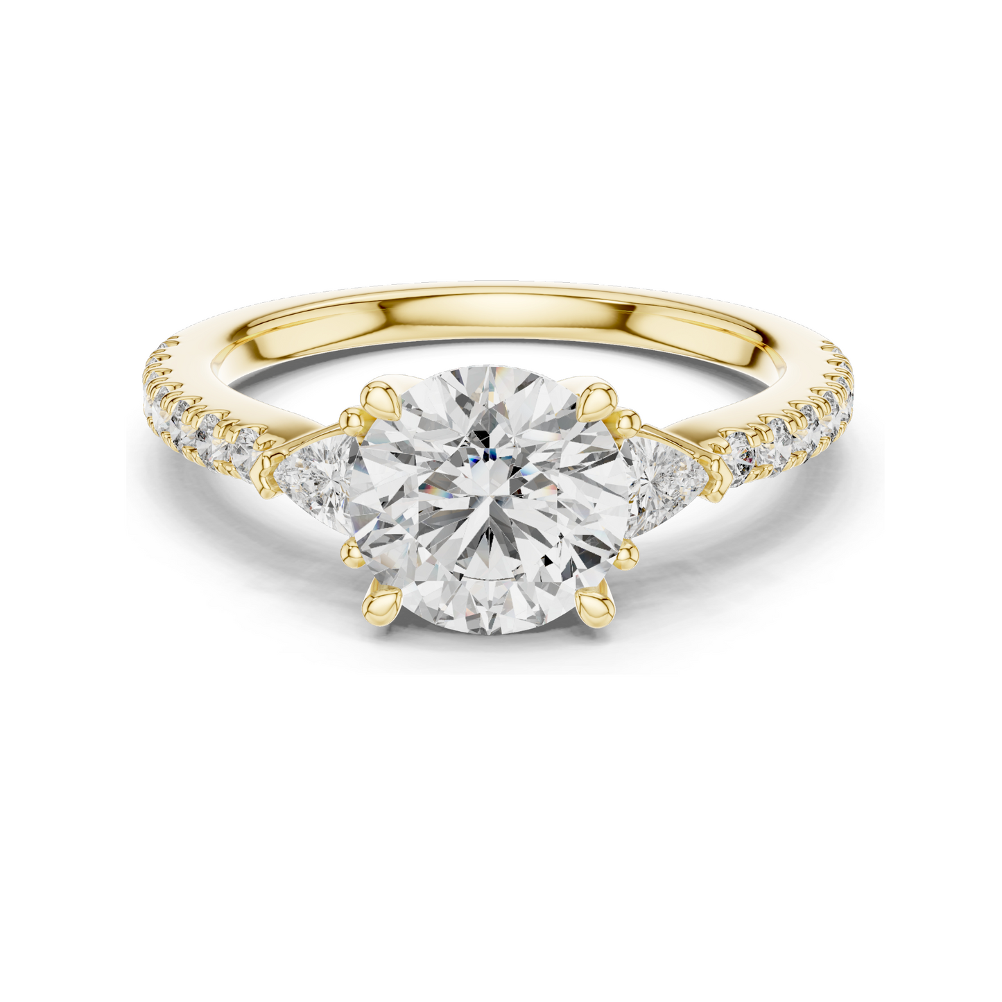 1.776ct Round Brilliant Cut Lab Diamond Engagement Ring | VVS-VS EF CVD Diamonds | 18K, 14K, 10K Gold & 925 Silver | Rose, Yellow, White Gold | Luxury Ring