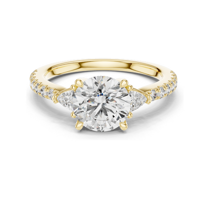 1.776ct Round Brilliant Cut Lab Diamond Engagement Ring | VVS-VS EF CVD Diamonds | 18K, 14K, 10K Gold & 925 Silver | Rose, Yellow, White Gold | Luxury Ring
