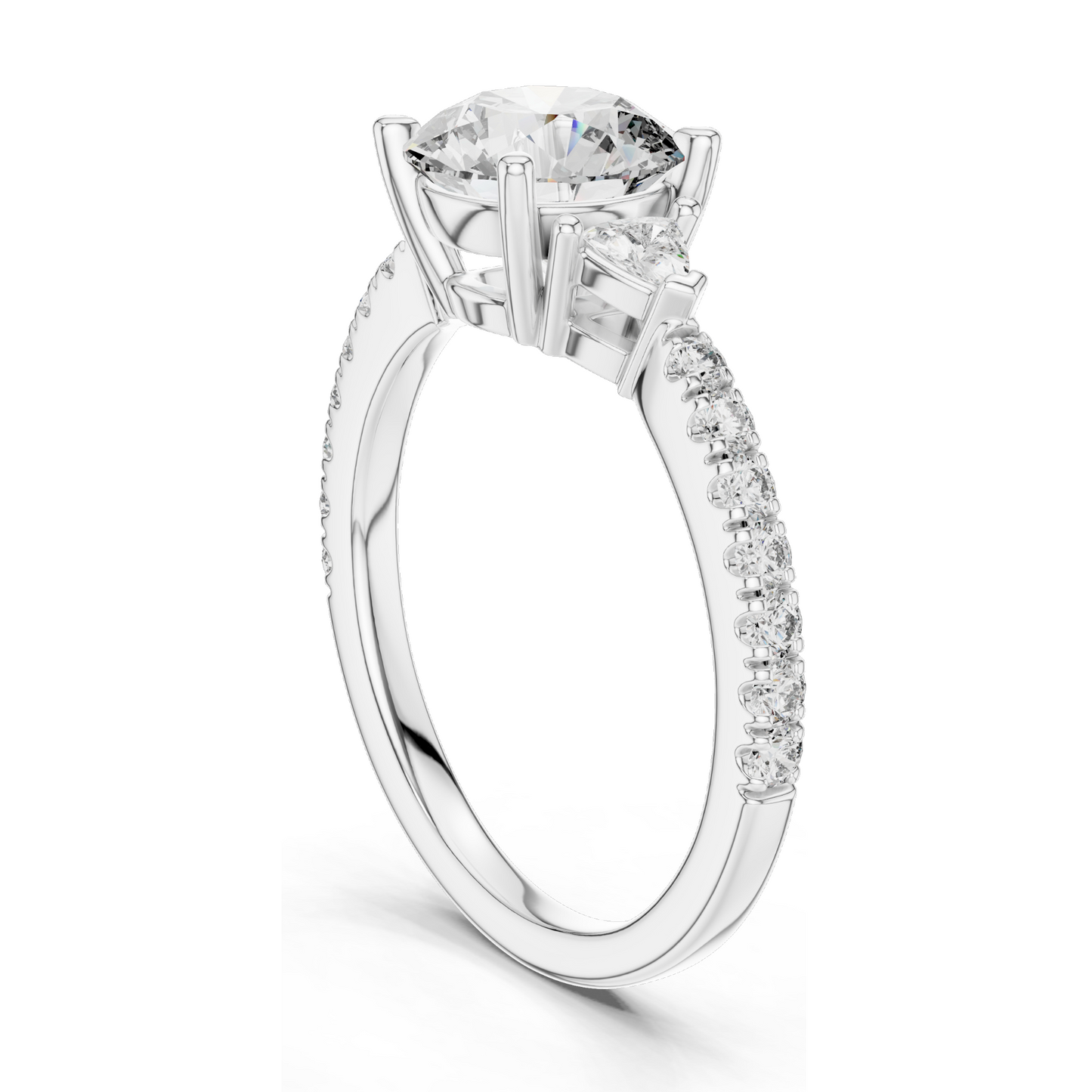 1.776ct Round Brilliant Cut Lab Diamond Engagement Ring | VVS-VS EF CVD Diamonds | 18K, 14K, 10K Gold & 925 Silver | Rose, Yellow, White Gold | Luxury Ring