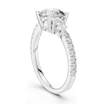 1.776ct Round Brilliant Cut Lab Diamond Engagement Ring | VVS-VS EF CVD Diamonds | 18K, 14K, 10K Gold & 925 Silver | Rose, Yellow, White Gold | Luxury Ring