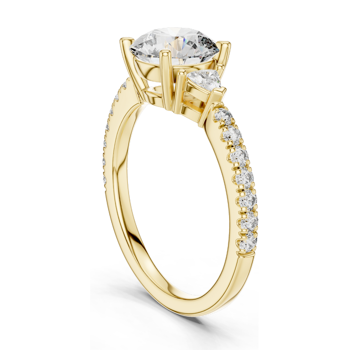 1.776ct Round Brilliant Cut Lab Diamond Engagement Ring | VVS-VS EF CVD Diamonds | 18K, 14K, 10K Gold & 925 Silver | Rose, Yellow, White Gold | Luxury Ring