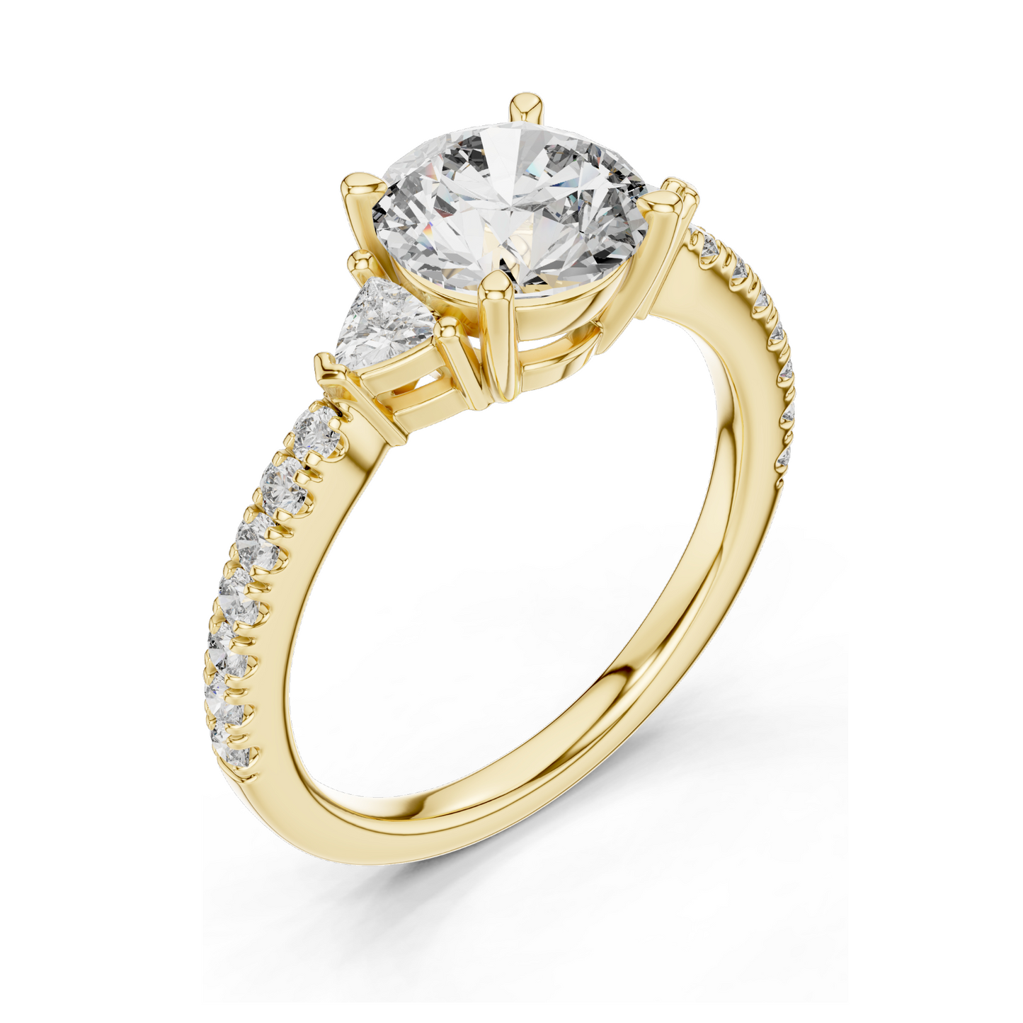1.776ct Round Brilliant Cut Lab Diamond Engagement Ring | VVS-VS EF CVD Diamonds | 18K, 14K, 10K Gold & 925 Silver | Rose, Yellow, White Gold | Luxury Ring