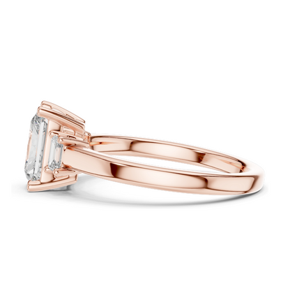 1.7ct Lab-Created Diamond Engagement Ring | Emerald Cut VVS–VS EF CVD Diamonds | 18K, 14K, 10K Gold & 925 Silver | Rose, Yellow, White Gold | Luxury Engagement Ring