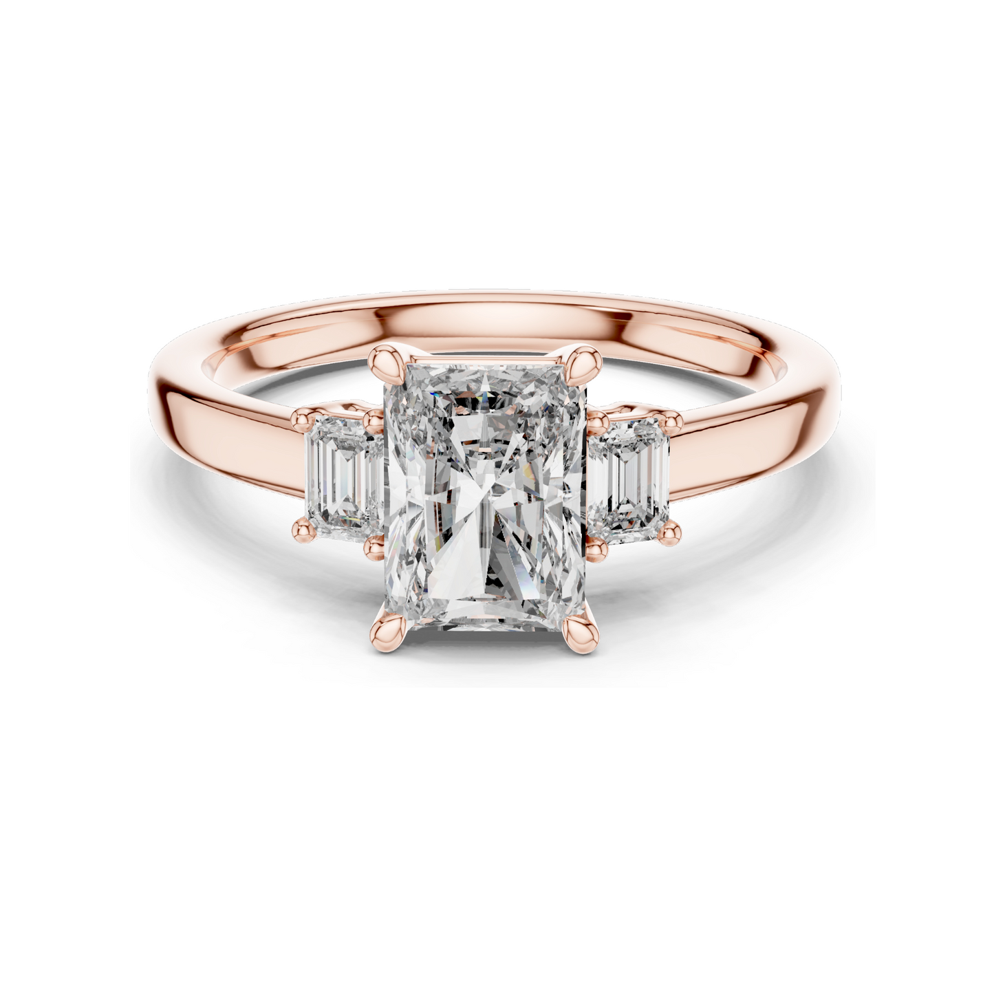 1.7ct Lab-Created Diamond Engagement Ring | Emerald Cut VVS–VS EF CVD Diamonds | 18K, 14K, 10K Gold & 925 Silver | Rose, Yellow, White Gold | Luxury Engagement Ring