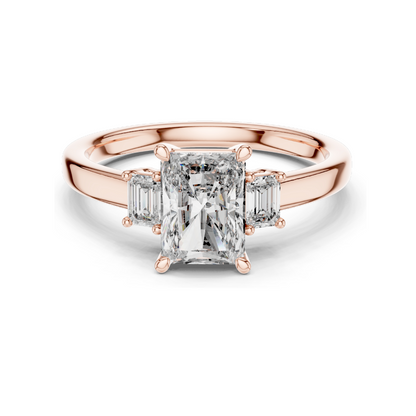 1.7ct Lab-Created Diamond Engagement Ring | Emerald Cut VVS–VS EF CVD Diamonds | 18K, 14K, 10K Gold & 925 Silver | Rose, Yellow, White Gold | Luxury Engagement Ring