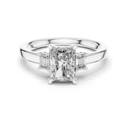 1.7ct Lab-Created Diamond Engagement Ring | Emerald Cut VVS–VS EF CVD Diamonds | 18K, 14K, 10K Gold & 925 Silver | Rose, Yellow, White Gold | Luxury Engagement Ring