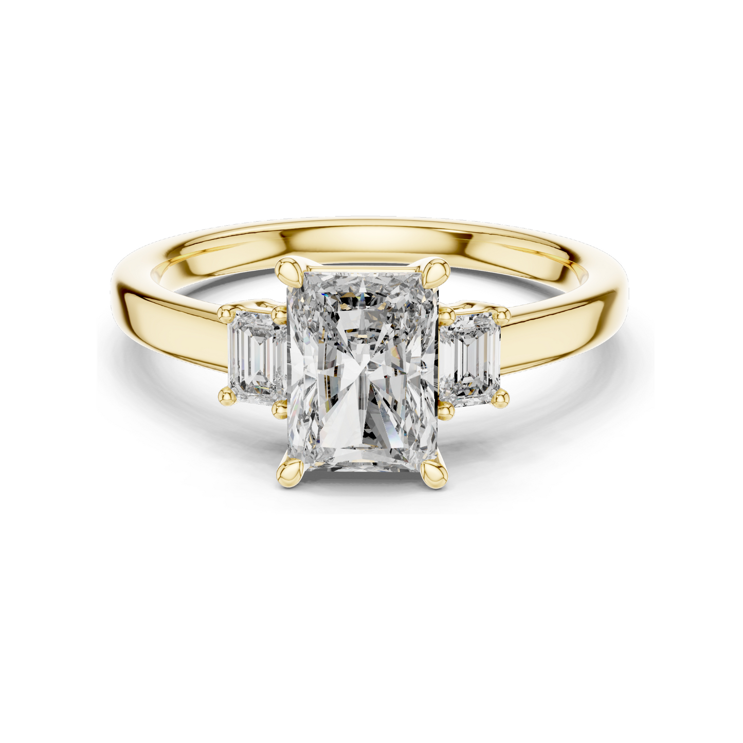 1.7ct Lab-Created Diamond Engagement Ring | Emerald Cut VVS–VS EF CVD Diamonds | 18K, 14K, 10K Gold & 925 Silver | Rose, Yellow, White Gold | Luxury Engagement Ring
