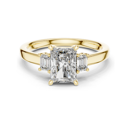 1.7ct Lab-Created Diamond Engagement Ring | Emerald Cut VVS–VS EF CVD Diamonds | 18K, 14K, 10K Gold & 925 Silver | Rose, Yellow, White Gold | Luxury Engagement Ring