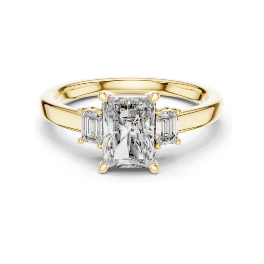 1.7ct Lab-Created Diamond Engagement Ring | Emerald Cut VVS–VS EF CVD Diamonds | 18K, 14K, 10K Gold & 925 Silver | Rose, Yellow, White Gold | Luxury Engagement Ring