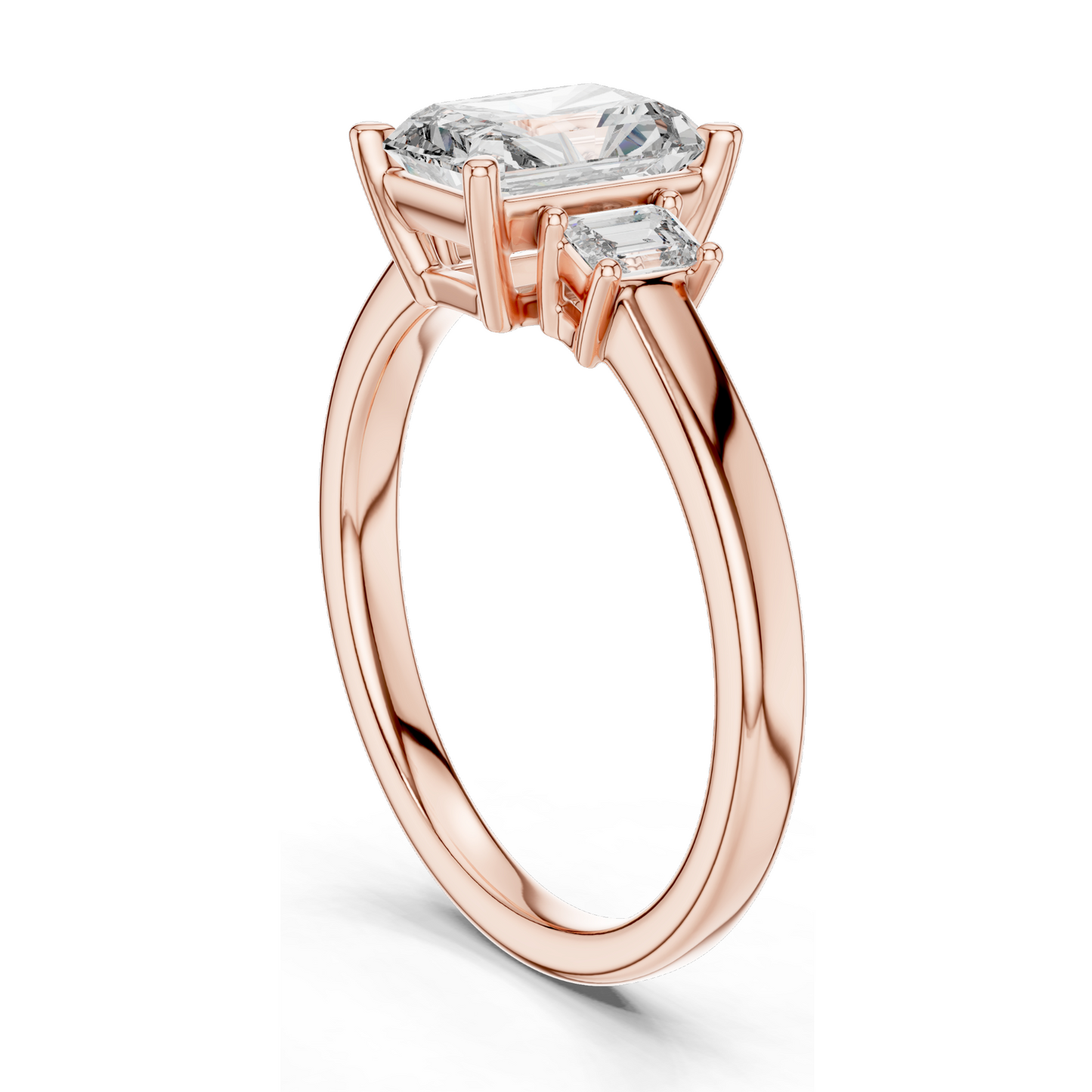 1.7ct Lab-Created Diamond Engagement Ring | Emerald Cut VVS–VS EF CVD Diamonds | 18K, 14K, 10K Gold & 925 Silver | Rose, Yellow, White Gold | Luxury Engagement Ring