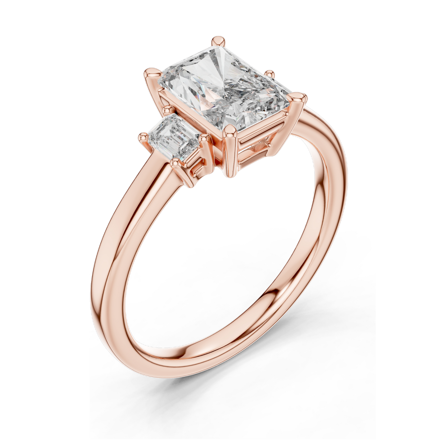 1.7ct Lab-Created Diamond Engagement Ring | Emerald Cut VVS–VS EF CVD Diamonds | 18K, 14K, 10K Gold & 925 Silver | Rose, Yellow, White Gold | Luxury Engagement Ring