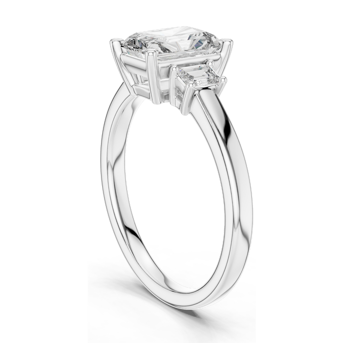 1.7ct Lab-Created Diamond Engagement Ring | Emerald Cut VVS–VS EF CVD Diamonds | 18K, 14K, 10K Gold & 925 Silver | Rose, Yellow, White Gold | Luxury Engagement Ring