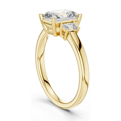 1.7ct Lab-Created Diamond Engagement Ring | Emerald Cut VVS–VS EF CVD Diamonds | 18K, 14K, 10K Gold & 925 Silver | Rose, Yellow, White Gold | Luxury Engagement Ring