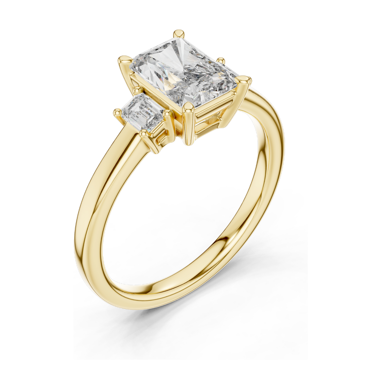 1.7ct Lab-Created Diamond Engagement Ring | Emerald Cut VVS–VS EF CVD Diamonds | 18K, 14K, 10K Gold & 925 Silver | Rose, Yellow, White Gold | Luxury Engagement Ring