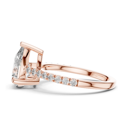 2.28 CT Lab-Created Pear-Shaped Diamond Engagement Ring | VVS-VS-EF CVD Diamond | 18KT, 14KT, 10KT Gold & 925 Silver | Rose, Yellow, White Gold Options | Sustainable Luxury Fine Jewelry
