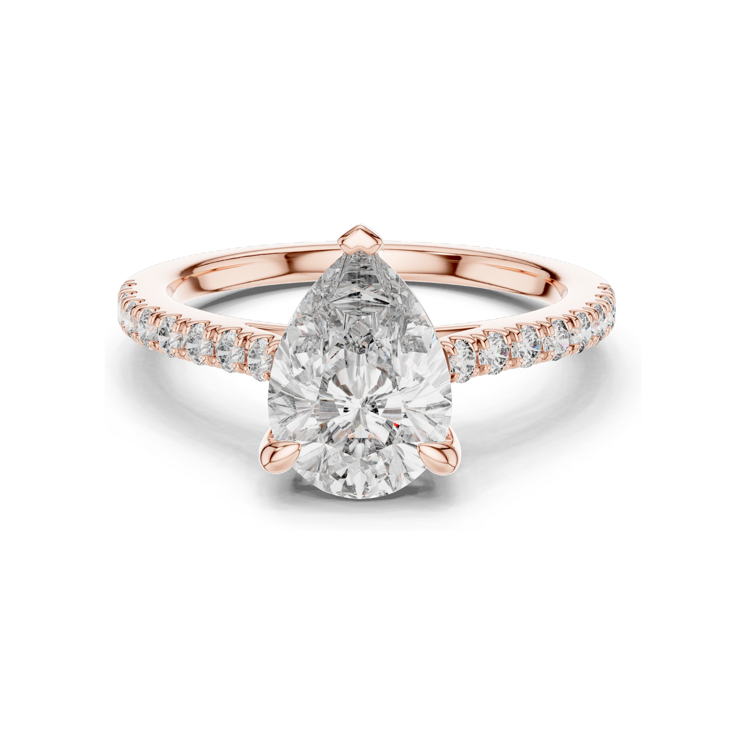 2.28 CT Lab-Created Pear-Shaped Diamond Engagement Ring | VVS-VS-EF CVD Diamond | 18KT, 14KT, 10KT Gold & 925 Silver | Rose, Yellow, White Gold Options | Sustainable Luxury Fine Jewelry