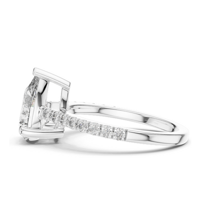 2.28 CT Lab-Created Pear-Shaped Diamond Engagement Ring | VVS-VS-EF CVD Diamond | 18KT, 14KT, 10KT Gold & 925 Silver | Rose, Yellow, White Gold Options | Sustainable Luxury Fine Jewelry
