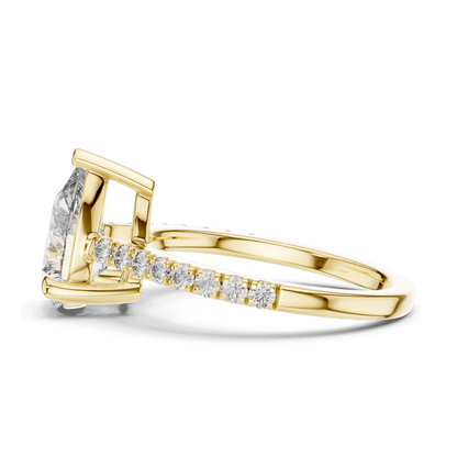 2.28 CT Lab-Created Pear-Shaped Diamond Engagement Ring | VVS-VS-EF CVD Diamond | 18KT, 14KT, 10KT Gold & 925 Silver | Rose, Yellow, White Gold Options | Sustainable Luxury Fine Jewelry