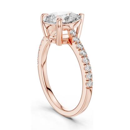 2.28 CT Lab-Created Pear-Shaped Diamond Engagement Ring | VVS-VS-EF CVD Diamond | 18KT, 14KT, 10KT Gold & 925 Silver | Rose, Yellow, White Gold Options | Sustainable Luxury Fine Jewelry
