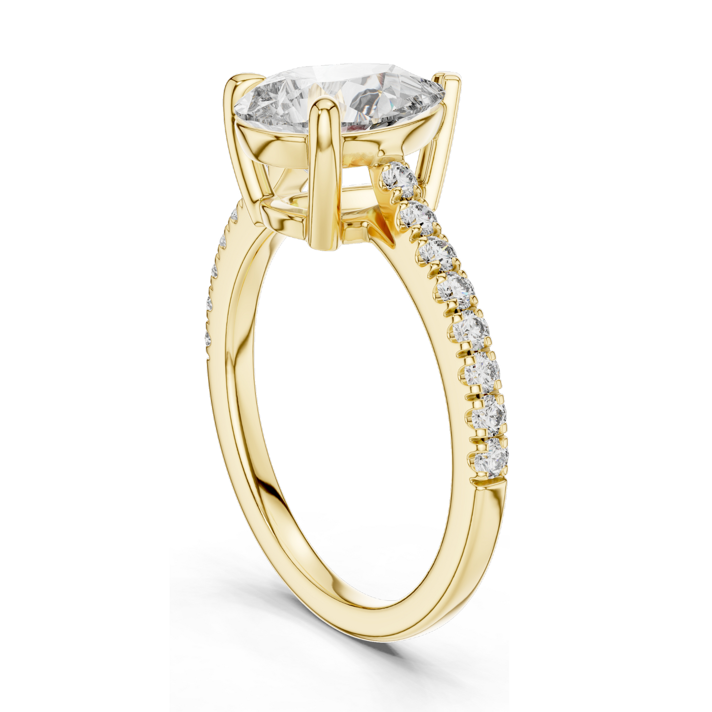 2.28 CT Lab-Created Pear-Shaped Diamond Engagement Ring | VVS-VS-EF CVD Diamond | 18KT, 14KT, 10KT Gold & 925 Silver | Rose, Yellow, White Gold Options | Sustainable Luxury Fine Jewelry