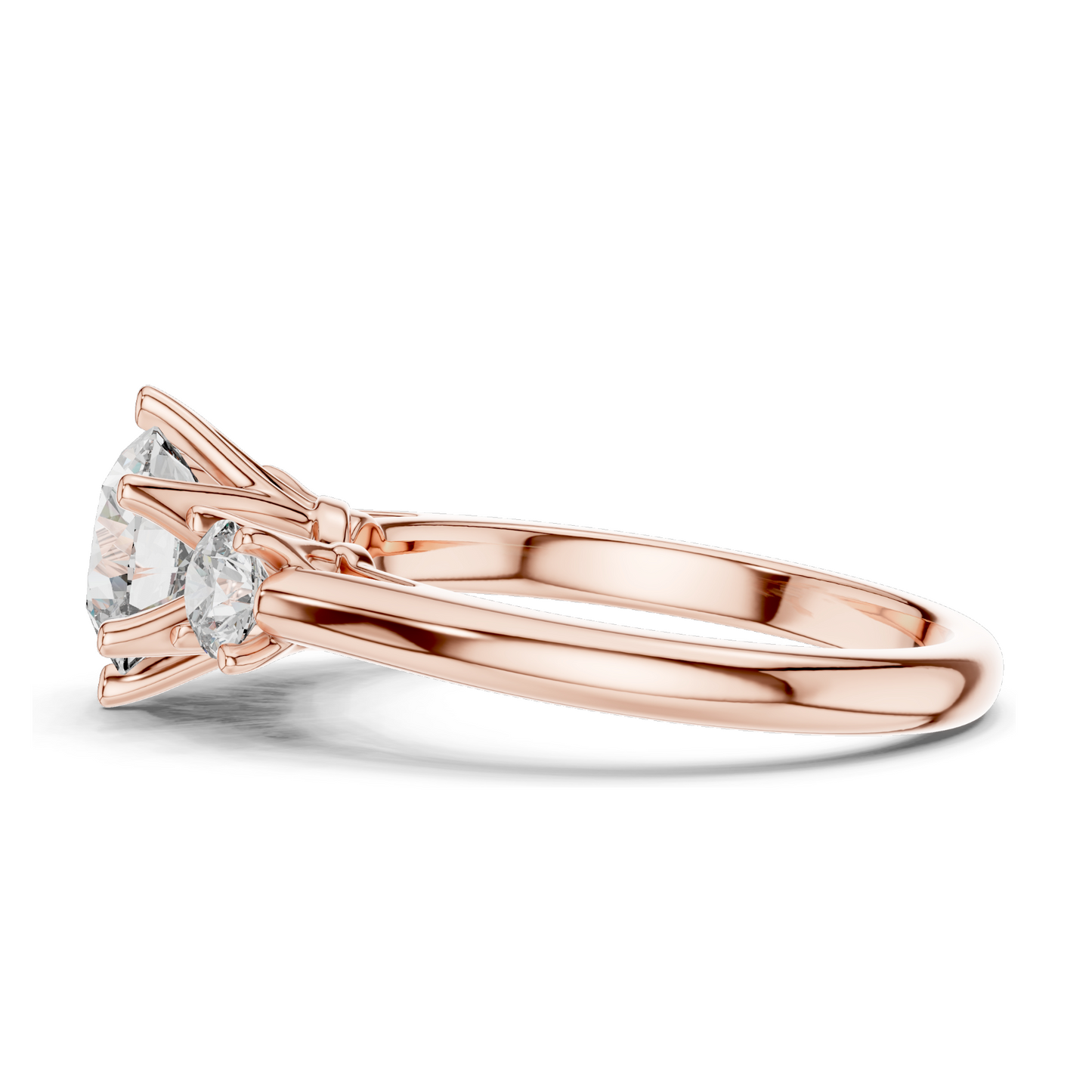 1.80 CT Lab Diamond Three Stone Engagement Ring | Round Brilliant CVD Cut | 10KT, 14KT, 18KT Gold & 925 Silver | Rose, Yellow, White Gold Options | Fine Bridal Jewelry
