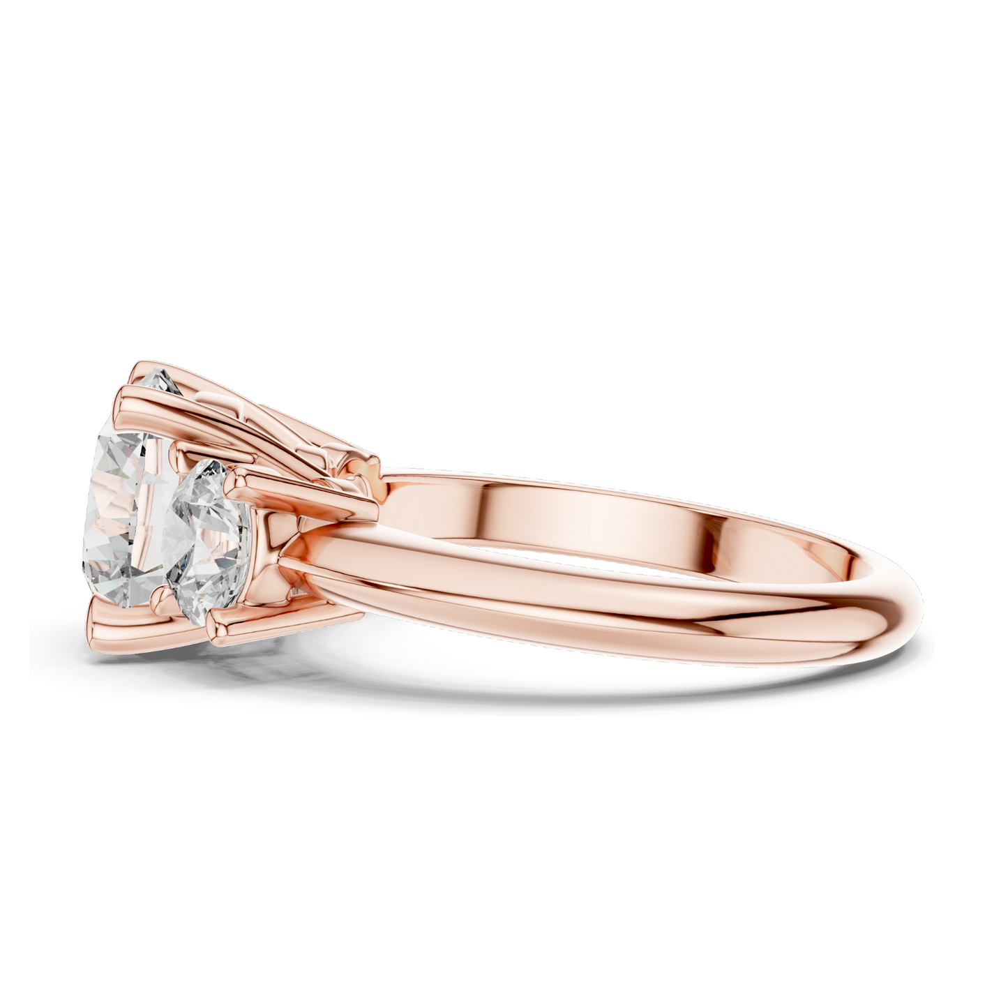 3.5 CT Lab Diamond Three Stone Engagement Ring | Round Brilliant Cut | 18KT, 14KT, 10KT Gold & 925 Silver | Rose, Yellow, White Gold Options | Luxury Fine Jewelry