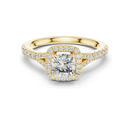 1.376 CT Lab Diamond Cushion Cut Engagement Ring | VVS-VS Clarity | 18KT, 14KT, 10KT Gold & 925 Silver | Rose, Yellow, White Gold Options | Luxury Fine Jewelry