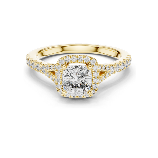 1.376 CT Lab Diamond Cushion Cut Engagement Ring | VVS-VS Clarity | 18KT, 14KT, 10KT Gold & 925 Silver | Rose, Yellow, White Gold Options | Luxury Fine Jewelry