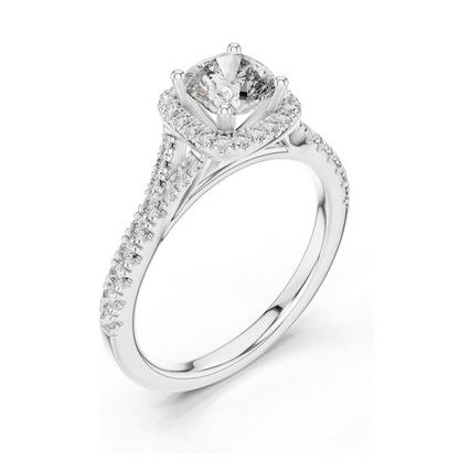 1.376 CT Lab Diamond Cushion Cut Engagement Ring | VVS-VS Clarity | 18KT, 14KT, 10KT Gold & 925 Silver | Rose, Yellow, White Gold Options | Luxury Fine Jewelry
