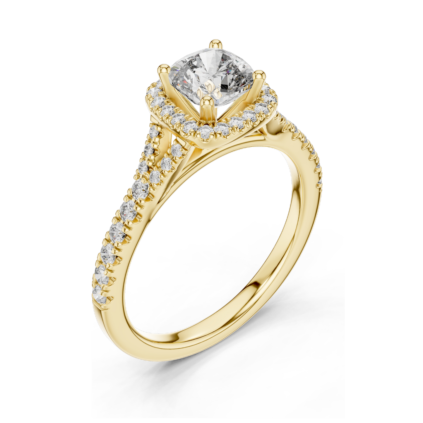 1.376 CT Lab Diamond Cushion Cut Engagement Ring | VVS-VS Clarity | 18KT, 14KT, 10KT Gold & 925 Silver | Rose, Yellow, White Gold Options | Luxury Fine Jewelry