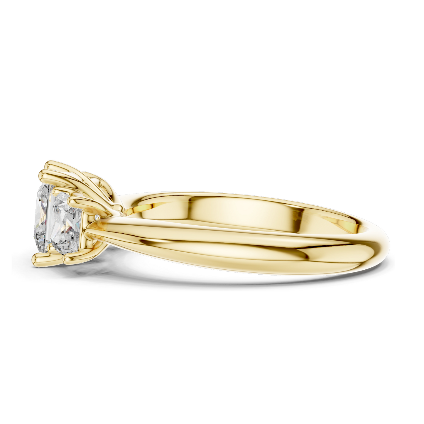 2.00 CT Lab Diamond 3-Stone Engagement Ring | Princess Cut | 10KT, 14KT, 18KT Gold & 925 Silver | Rose, Yellow, White Gold Options | Eco-Friendly Fine Jewelry