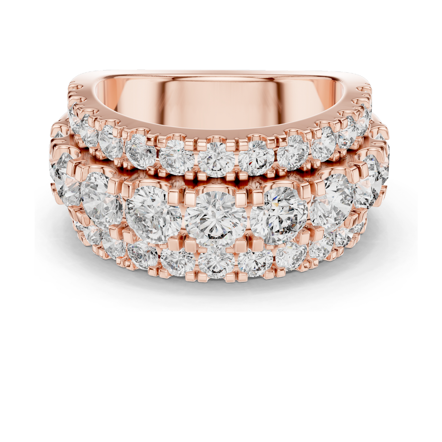 4.26 CT Lab Diamond & Moissanite Ring | VVS-VS-EF CVD Diamond | 18KT, 14KT, 10KT Gold & 925 Silver | Rose, Yellow, White Gold Options | Luxury Wedding Band