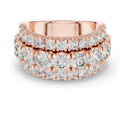 4.26 CT Lab Diamond & Moissanite Ring | VVS-VS-EF CVD Diamond | 18KT, 14KT, 10KT Gold & 925 Silver | Rose, Yellow, White Gold Options | Luxury Wedding Band