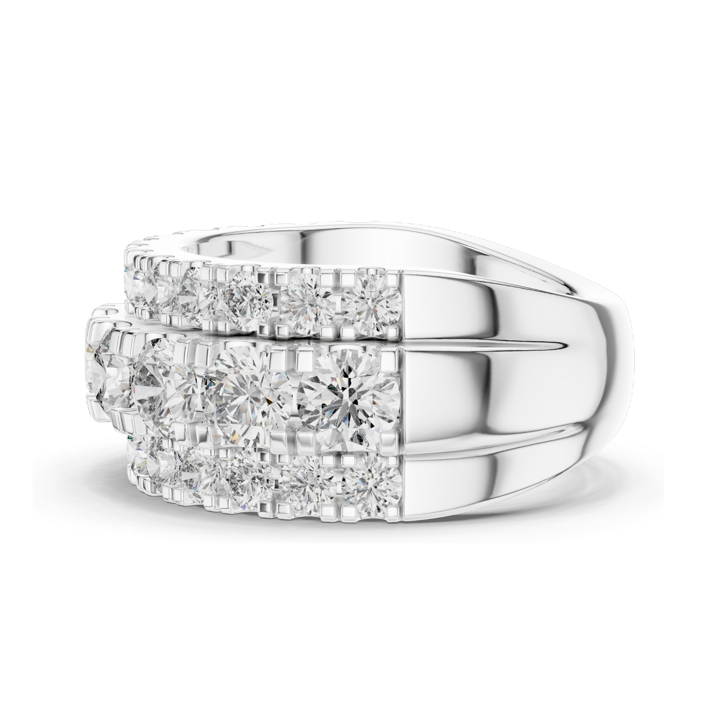 4.26 CT Lab Diamond & Moissanite Ring | VVS-VS-EF CVD Diamond | 18KT, 14KT, 10KT Gold & 925 Silver | Rose, Yellow, White Gold Options | Luxury Wedding Band