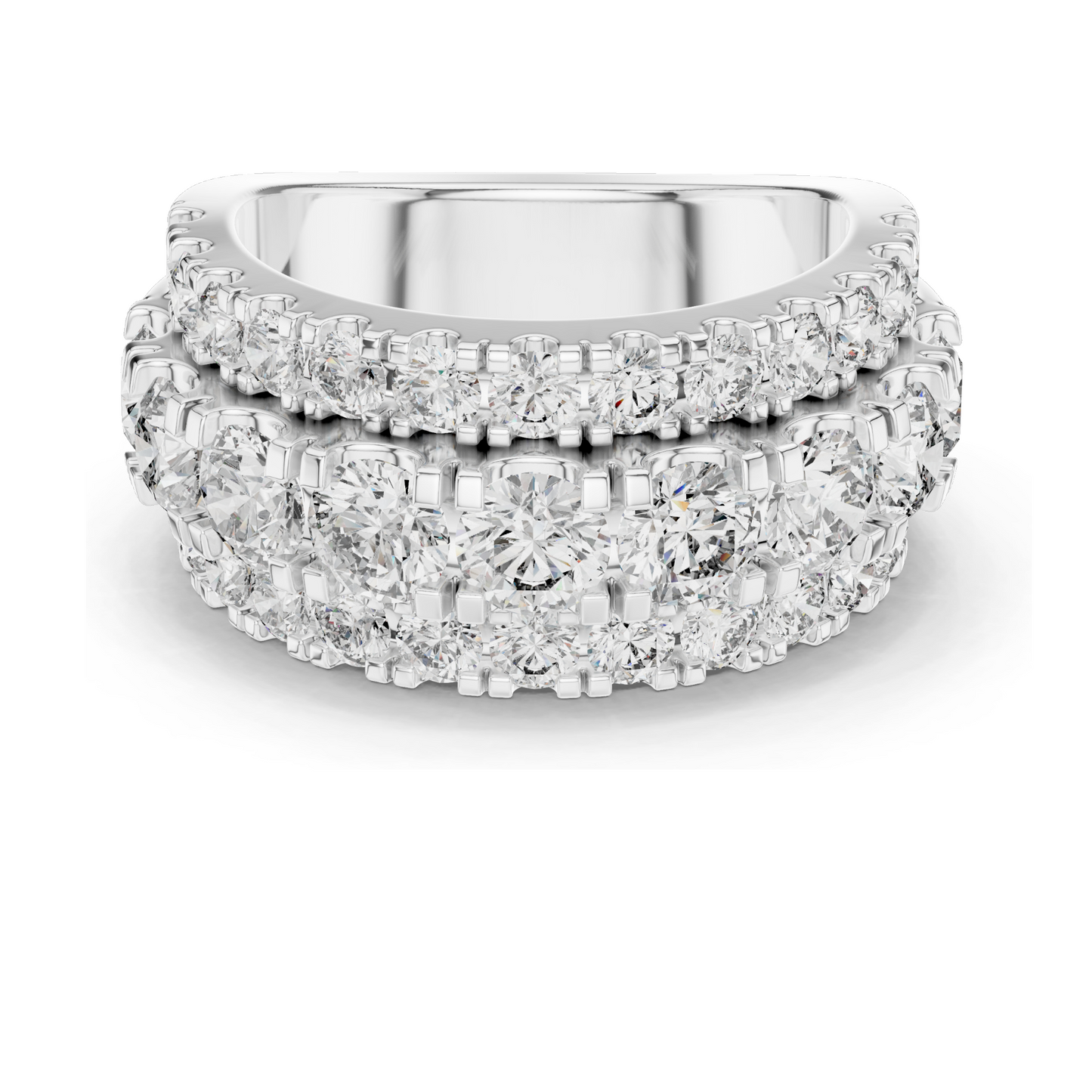 4.26 CT Lab Diamond & Moissanite Ring | VVS-VS-EF CVD Diamond | 18KT, 14KT, 10KT Gold & 925 Silver | Rose, Yellow, White Gold Options | Luxury Wedding Band