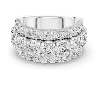 4.26 CT Lab Diamond & Moissanite Ring | VVS-VS-EF CVD Diamond | 18KT, 14KT, 10KT Gold & 925 Silver | Rose, Yellow, White Gold Options | Luxury Wedding Band