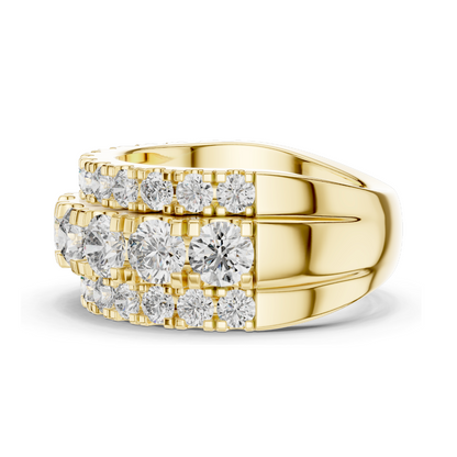 4.26 CT Lab Diamond & Moissanite Ring | VVS-VS-EF CVD Diamond | 18KT, 14KT, 10KT Gold & 925 Silver | Rose, Yellow, White Gold Options | Luxury Wedding Band