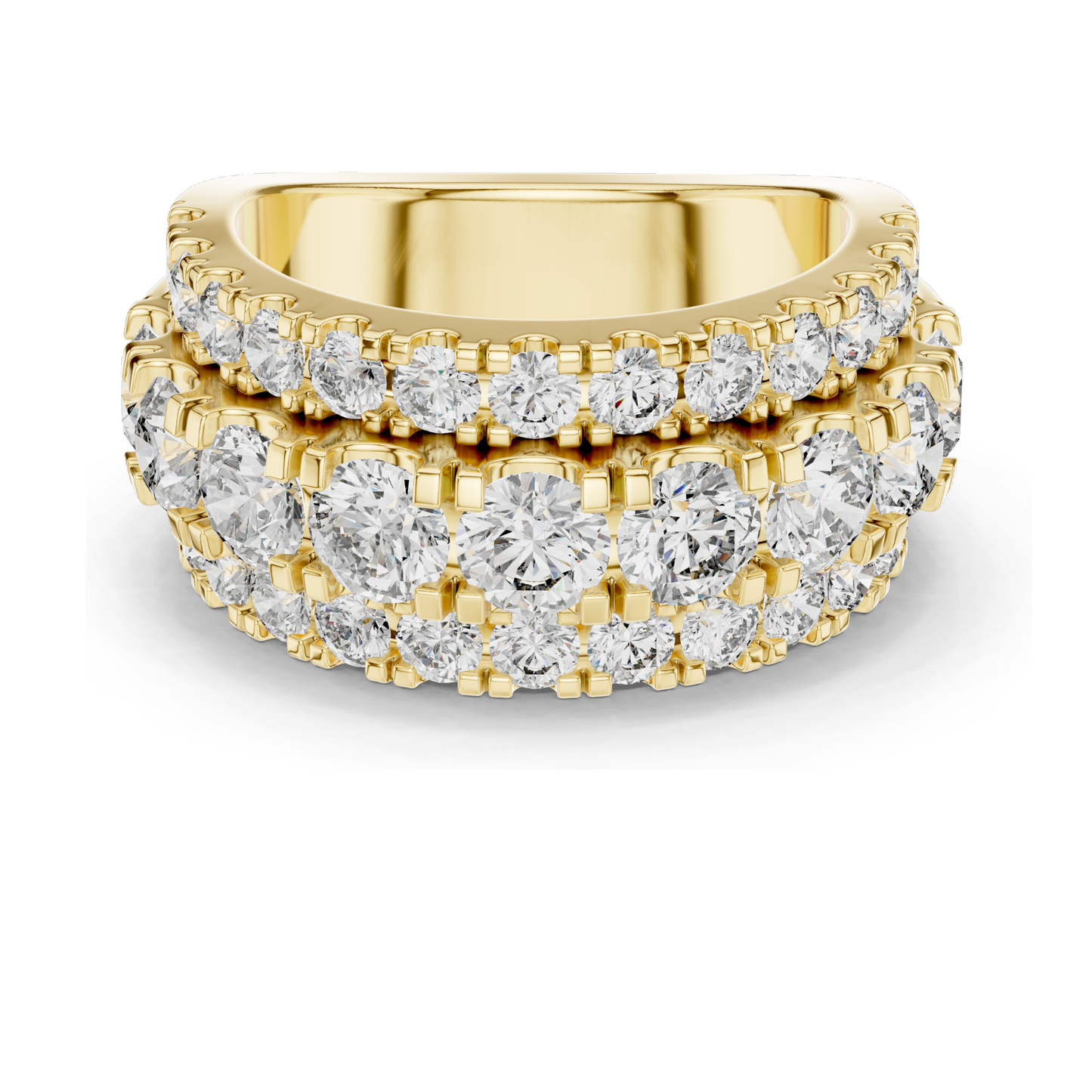 4.26 CT Lab Diamond & Moissanite Ring | VVS-VS-EF CVD Diamond | 18KT, 14KT, 10KT Gold & 925 Silver | Rose, Yellow, White Gold Options | Luxury Wedding Band