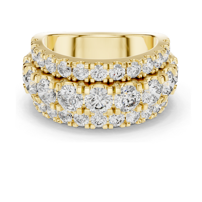 4.26 CT Lab Diamond & Moissanite Ring | VVS-VS-EF CVD Diamond | 18KT, 14KT, 10KT Gold & 925 Silver | Rose, Yellow, White Gold Options | Luxury Wedding Band