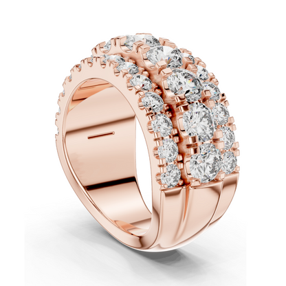 4.26 CT Lab Diamond & Moissanite Ring | VVS-VS-EF CVD Diamond | 18KT, 14KT, 10KT Gold & 925 Silver | Rose, Yellow, White Gold Options | Luxury Wedding Band