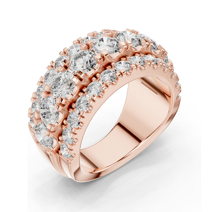 4.26 CT Lab Diamond & Moissanite Ring | VVS-VS-EF CVD Diamond | 18KT, 14KT, 10KT Gold & 925 Silver | Rose, Yellow, White Gold Options | Luxury Wedding Band