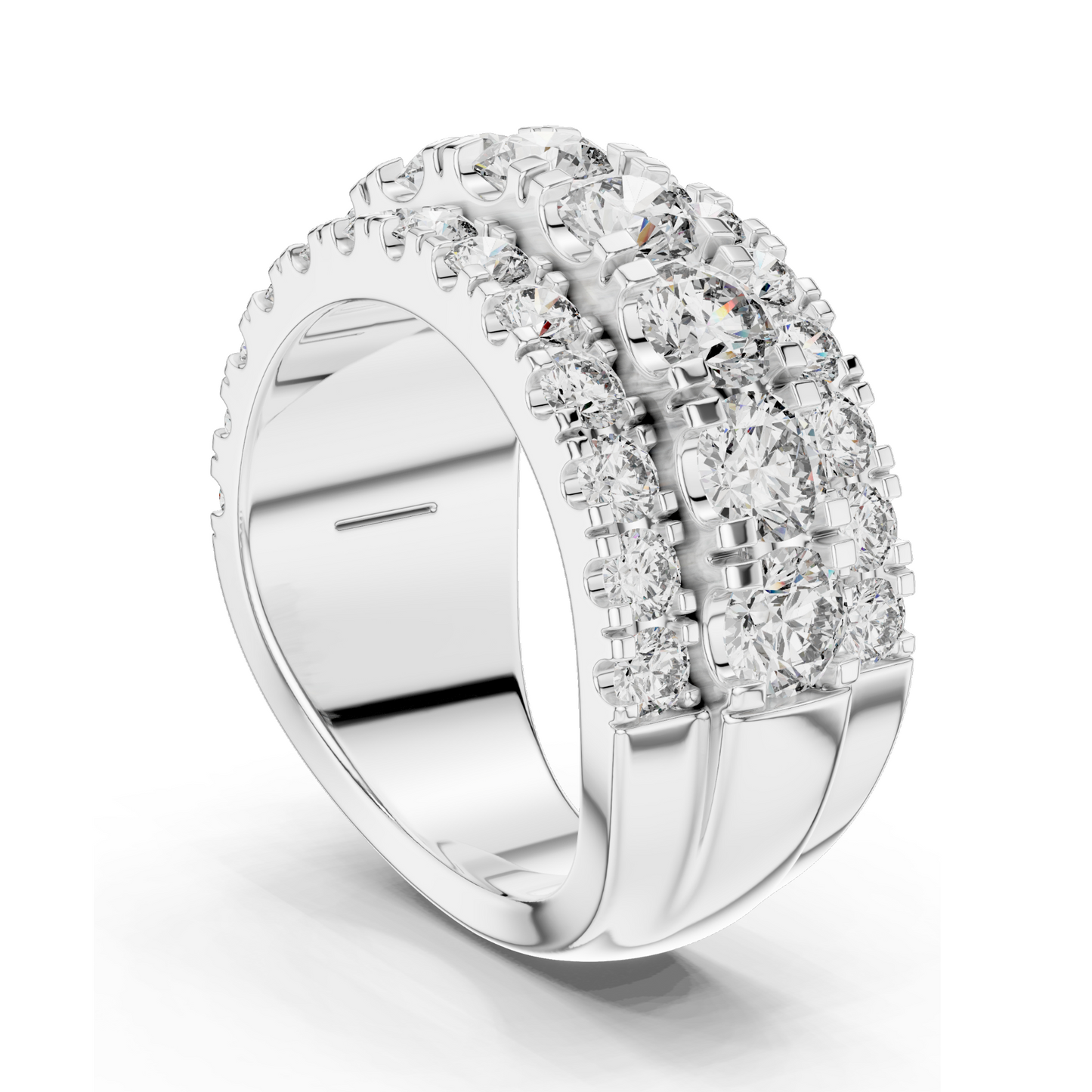 4.26 CT Lab Diamond & Moissanite Ring | VVS-VS-EF CVD Diamond | 18KT, 14KT, 10KT Gold & 925 Silver | Rose, Yellow, White Gold Options | Luxury Wedding Band